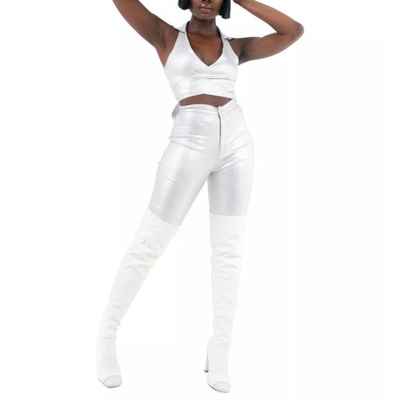 FROM GRAYSCALE Grayscale Shimmer Cropped Vest - NWT - Size Large - Picture 3 of 3